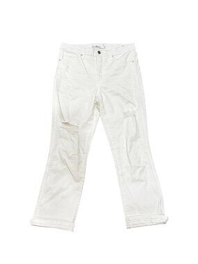 Sam Edelman Linnie Kick Flare Jeans White Denim Cropped Size 28